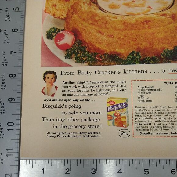 1958 Star-Kist Tuna Ad Bisquick Ring Recipe Betty Crocker MCM Print Ad Ephemera - Picture 9 of 9